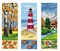 Counted cross stitch kit with plastic canvas Bookmarks "Landscapes" set of 3 designs